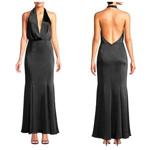 FAME AND PARTNERS The Orchid Drape Evening Dress In Black NWT Size 8